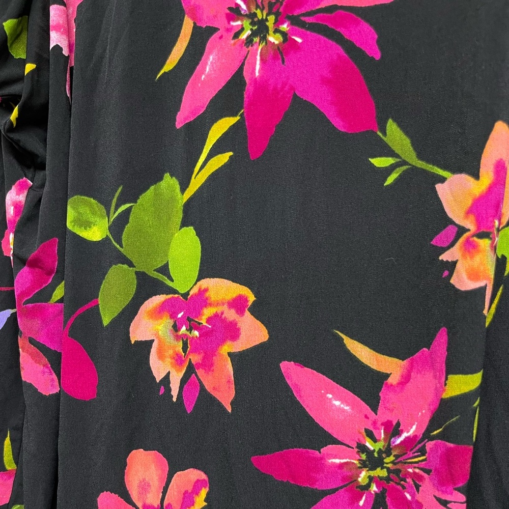 Liz Claiborne Woman 3X Matching 2pc Set - Floral Tunic & Capri Pants Resortwear - Picture 2 of 8